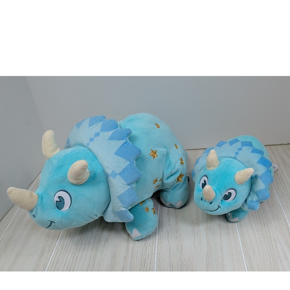 Disney Triceratops Plush Set Blue Animal Kingdom Stuffed Dinosaurs Stars